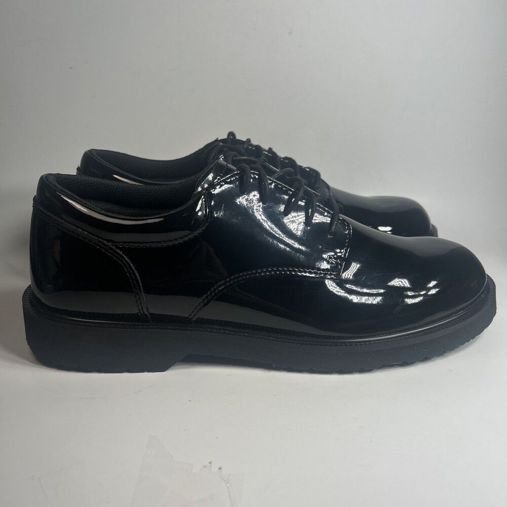 Bates Men’s Dress Shoes Size 11 Black High Gloss Duty Oxford Police/Fire